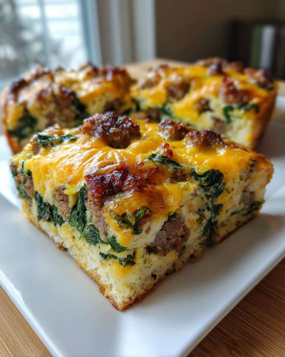 Sausage Spinach Egg Strata - detail 1