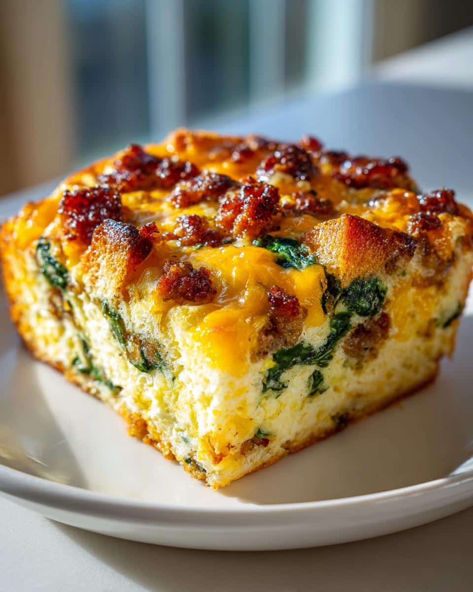 Sausage Spinach Egg Strata - detail 2