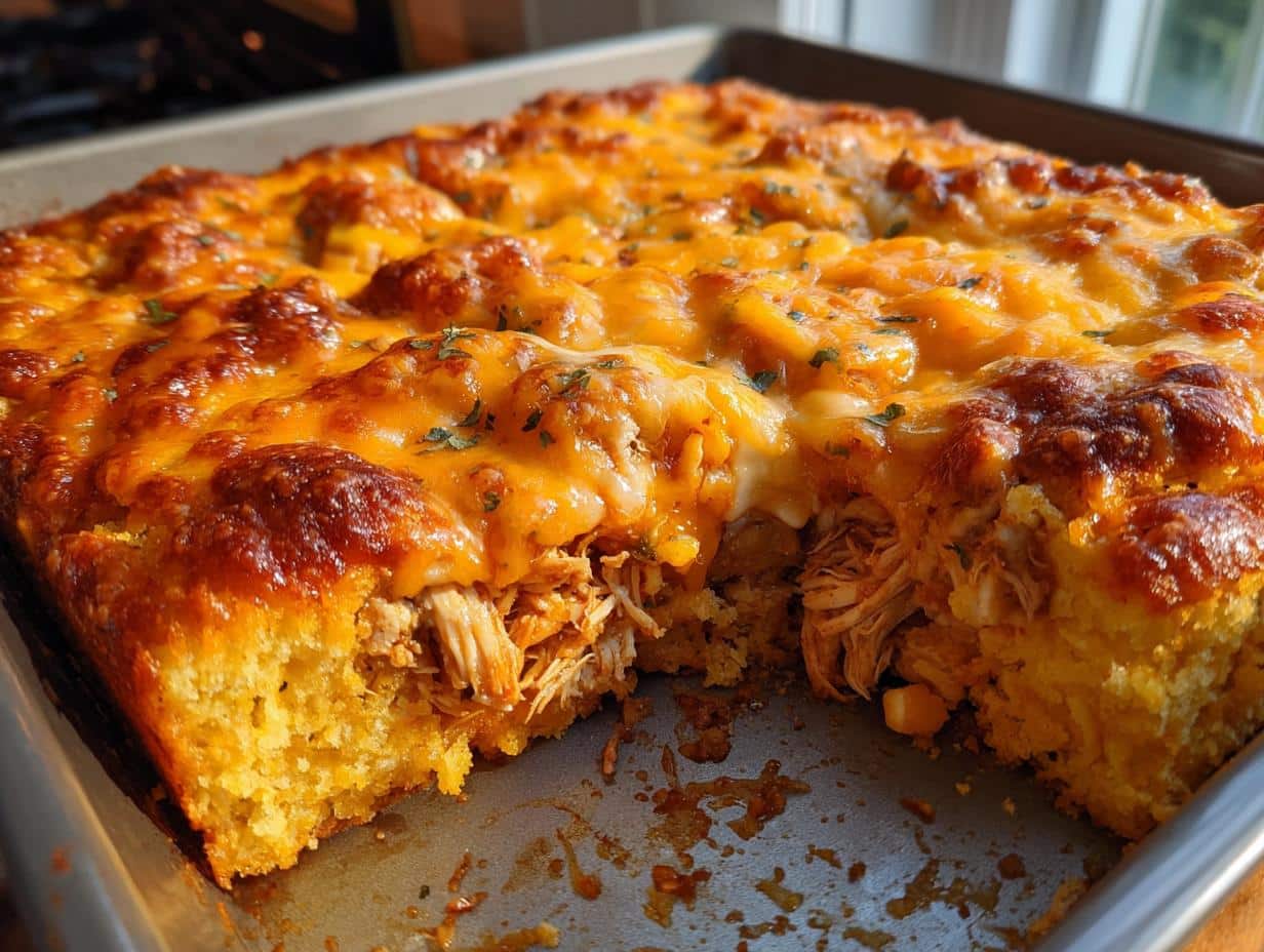BBQ Chicken Cornbread Casserole with Cheddar in Just 30 Minutes
