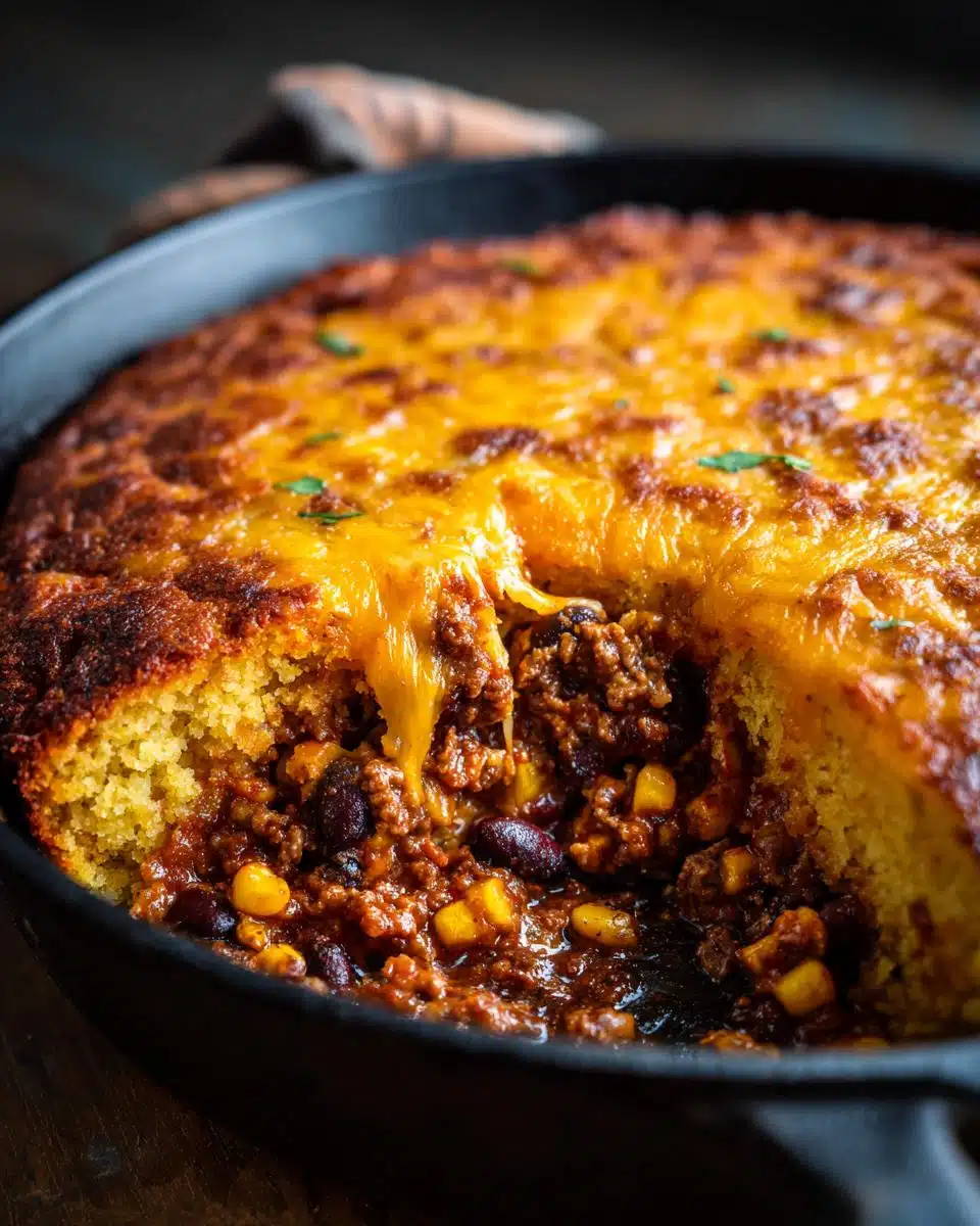 Hearty Beef Tamale Pie Cornbread Casserole Skillet in 45 Minutes