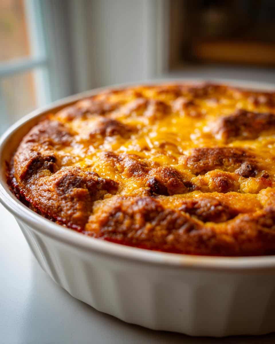 1-Pot Beef and Bean Enchilada Cornbread Casserole Bliss