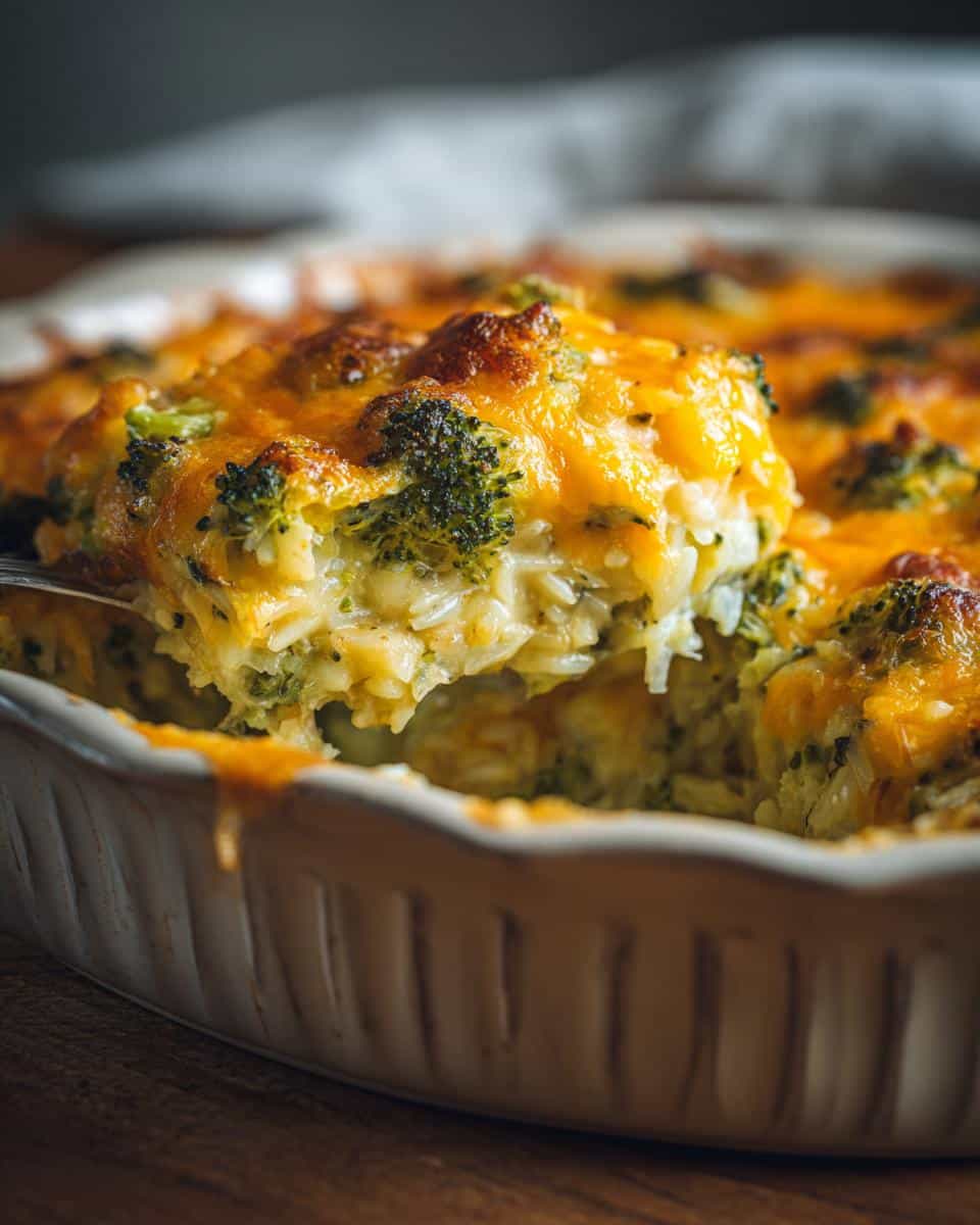Broccoli Cheddar and Wild Rice Casserole - detail 1