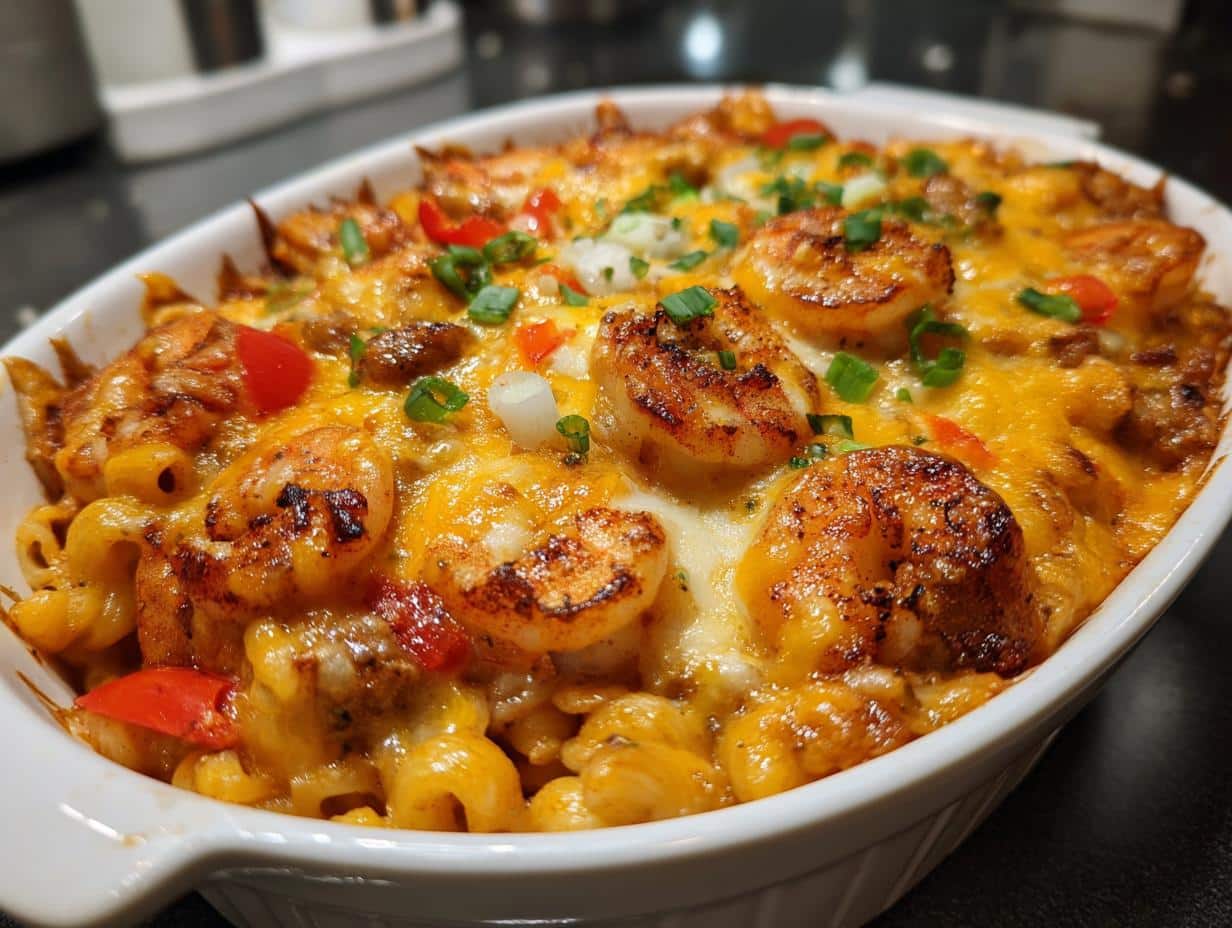 Jaw-Dropping Cajun Shrimp and Sausage Pasta Bake in 40 Minutes