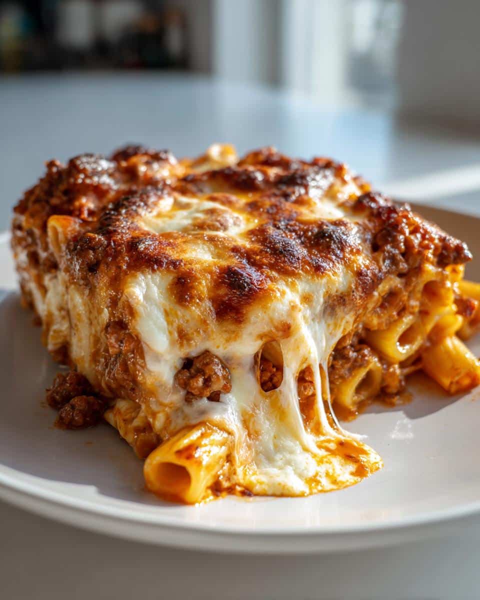 Cheesy Baked Rigatoni Casserole with Meat Sauce - detail 1