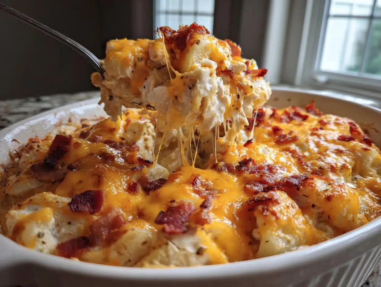Irresistible Cheesy Turkey Bacon Ranch Potato Casserole for 8
