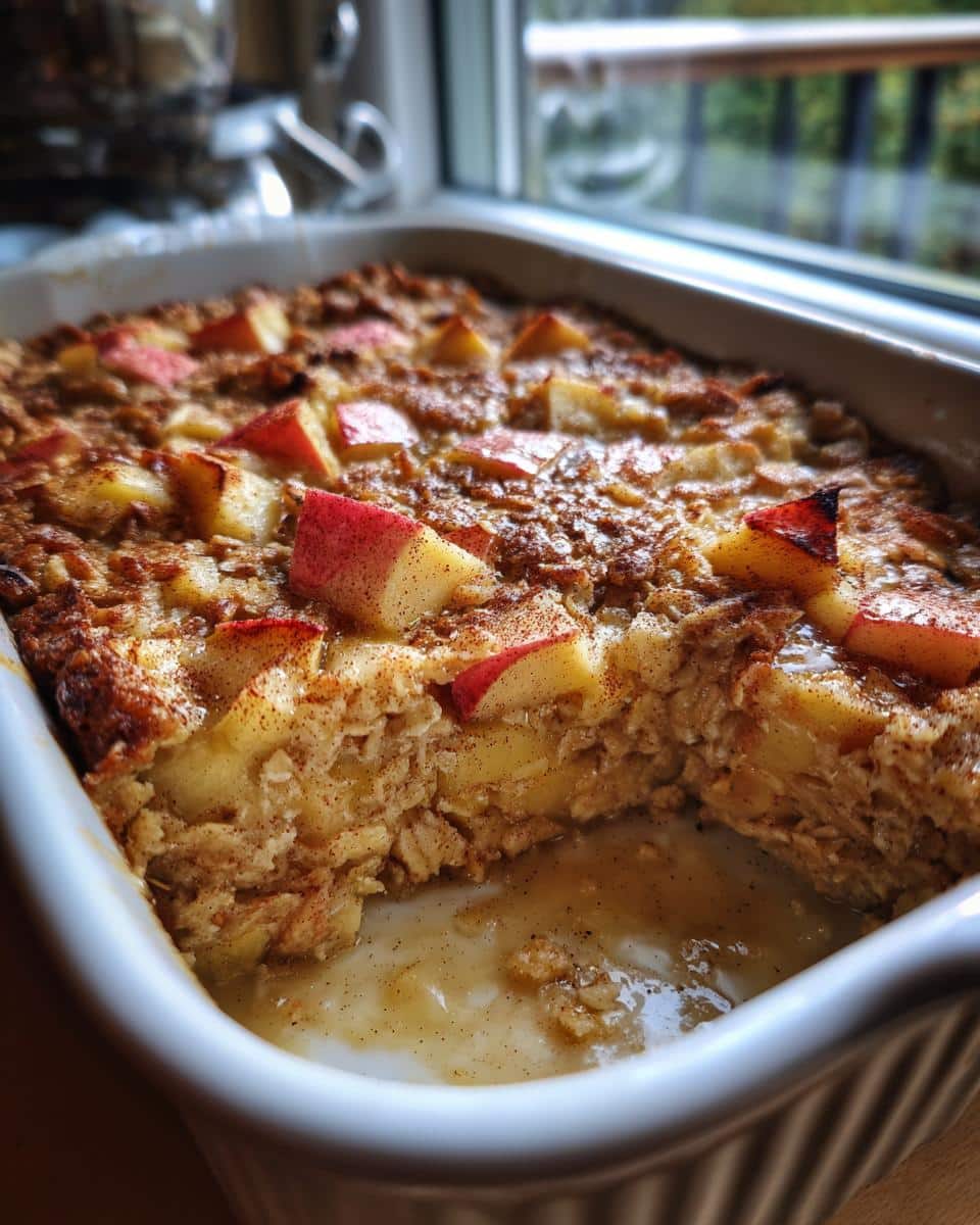 Cinnamon apple baked oatmeal - detail 1