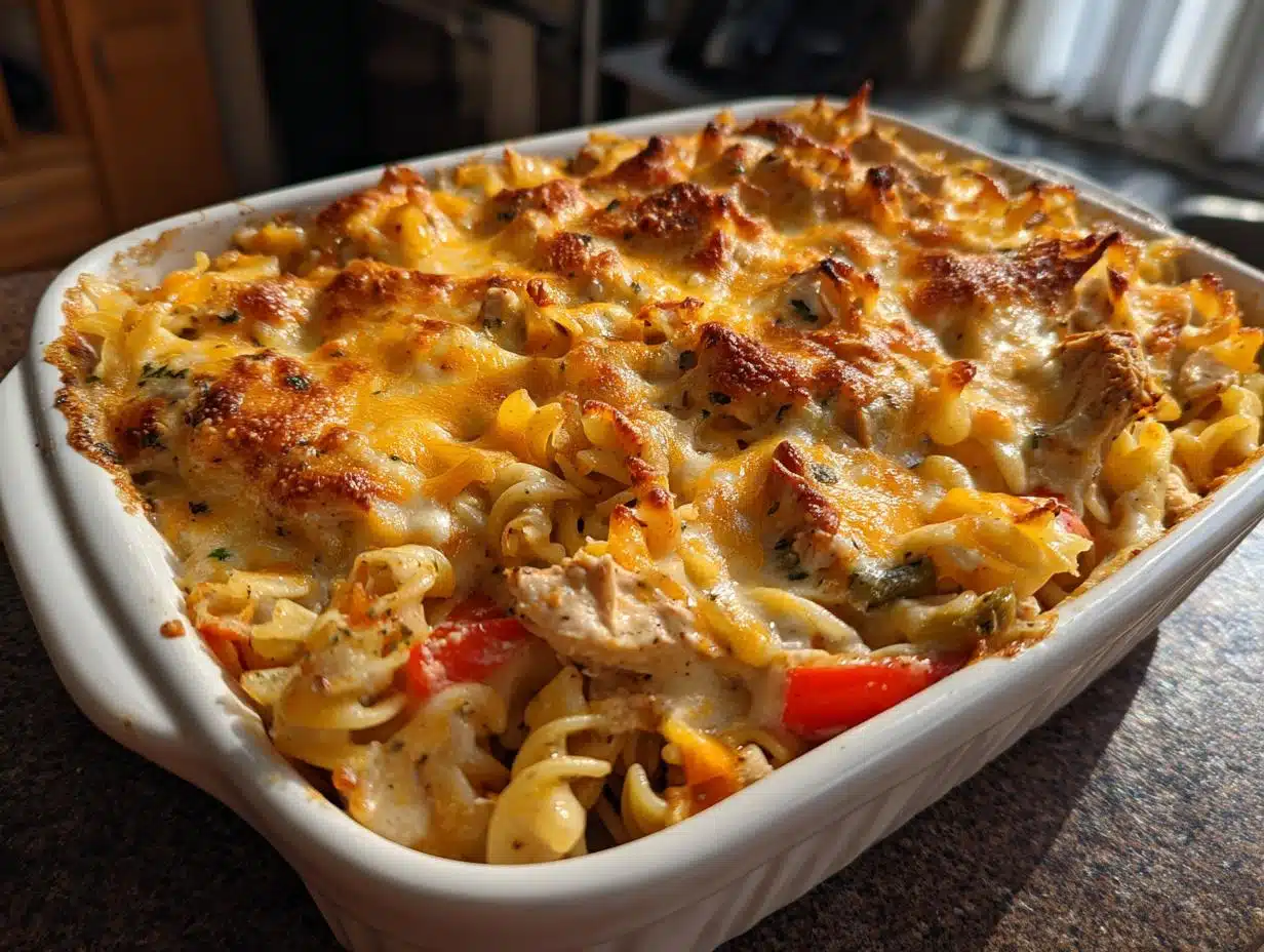 30-Minute Creamy Chicken Fajita Pasta Casserole Your Family Will Crave