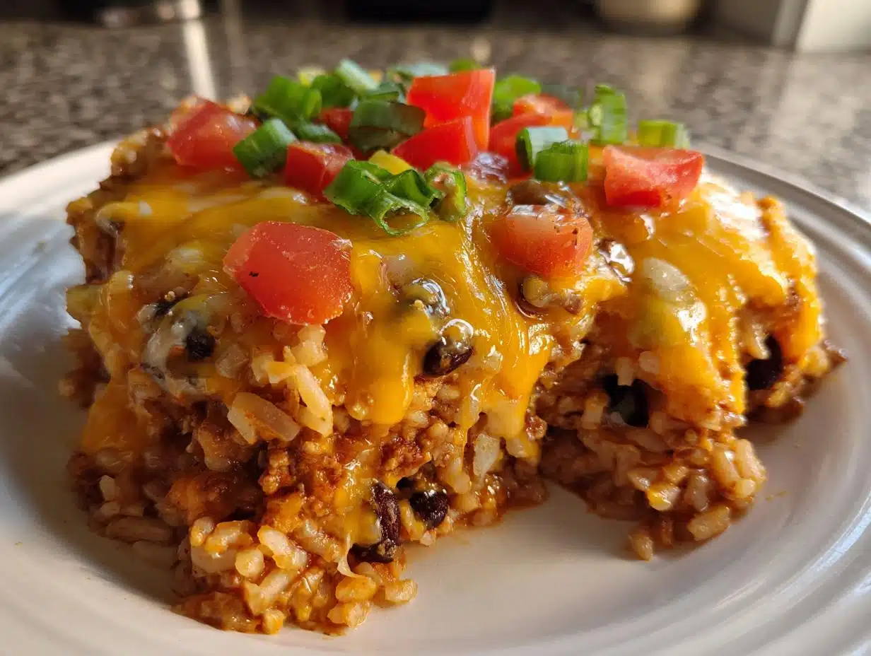 Irresistible 5-Ingredient Easy Taco Rice and Bean Casserole with Cheese