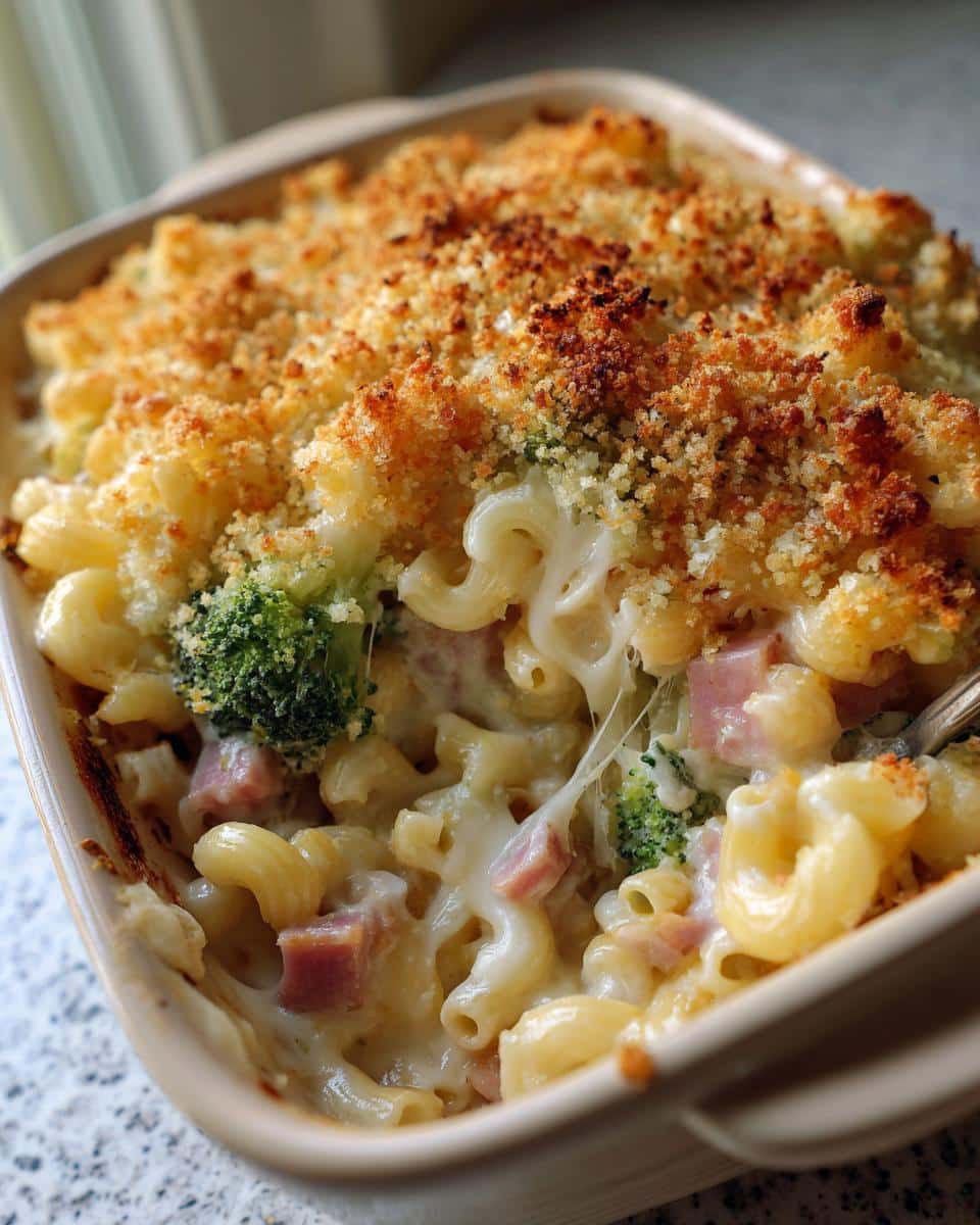 Ham and Broccoli Mac and Cheese Casserole - detail 1