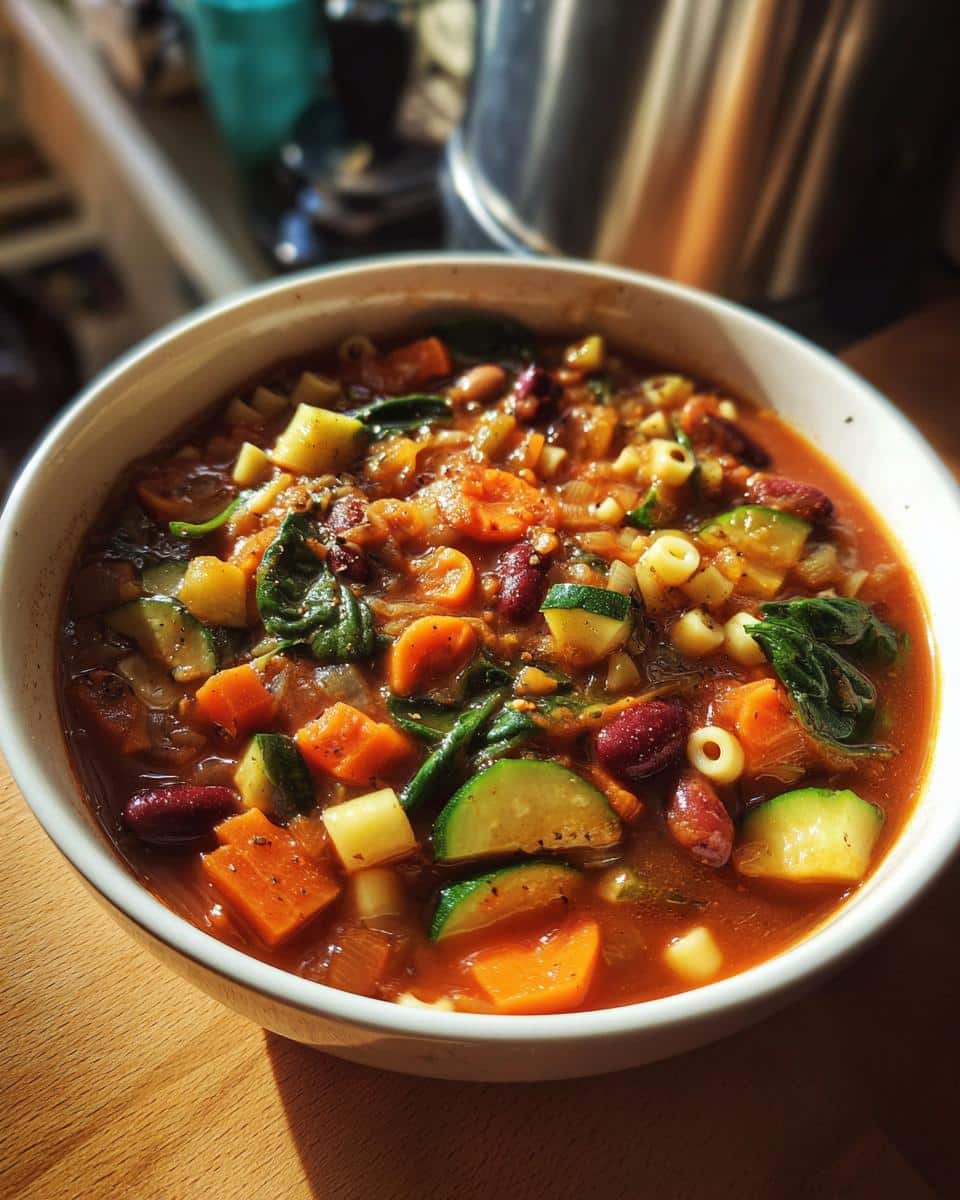 Hearty minestrone soup vegan - detail 1