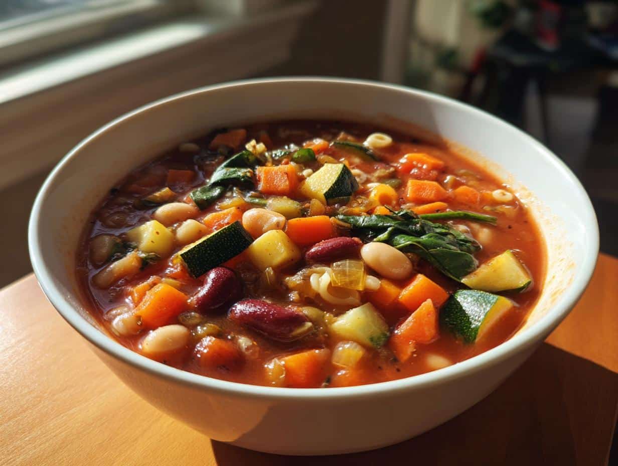 Irresistible Hearty Minestrone Soup Vegan in 45 Minutes