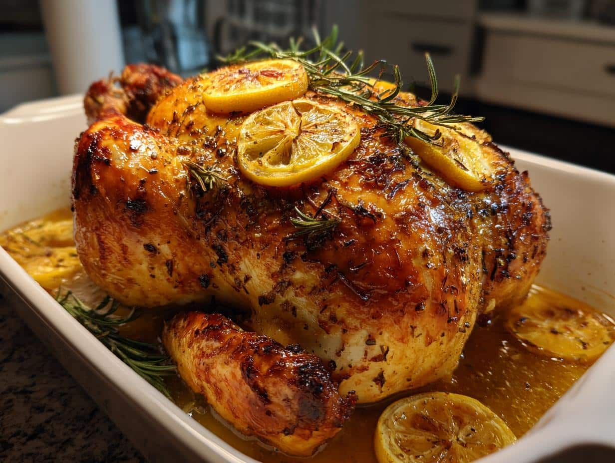 Juicy Lemon Rosemary Roasted Whole Chicken in 90 Minutes