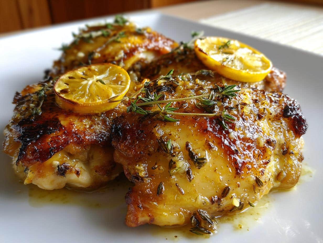 Juicy Lemon Thyme Baked Chicken Thighs in 35 Minutes