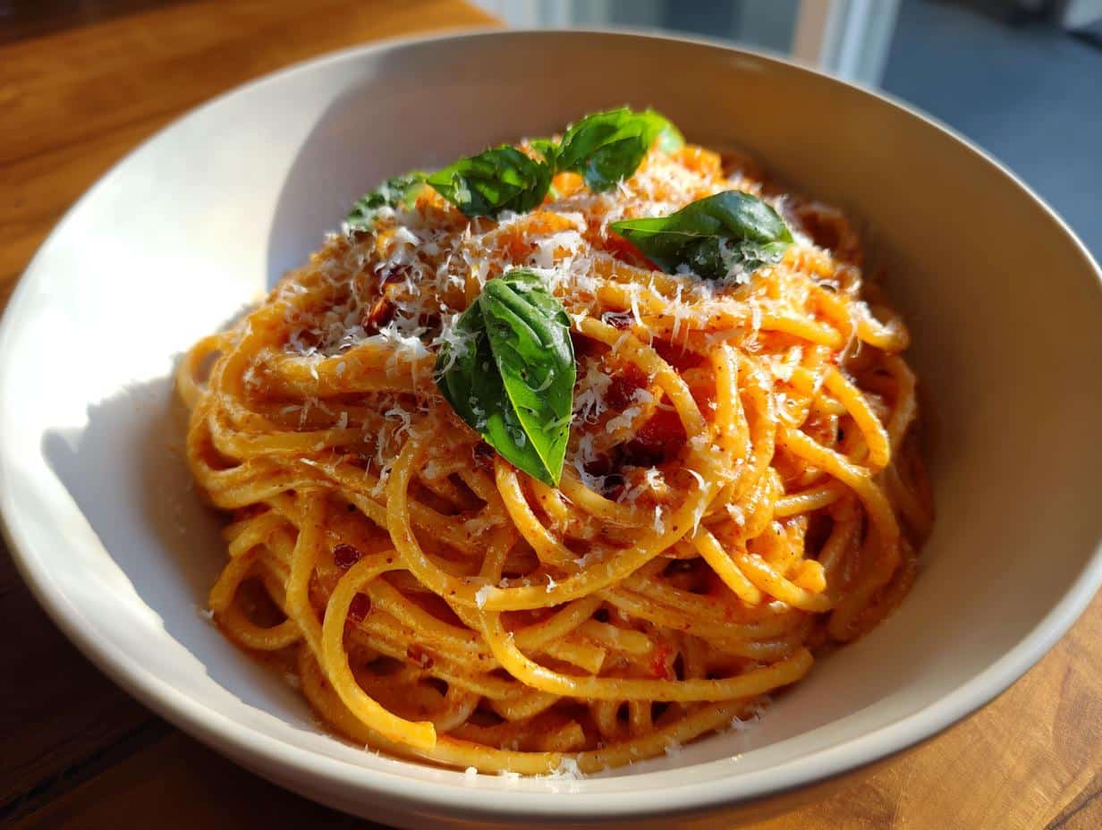 20-Minute Roasted Red Pepper Pasta That Will Blow Your Mind