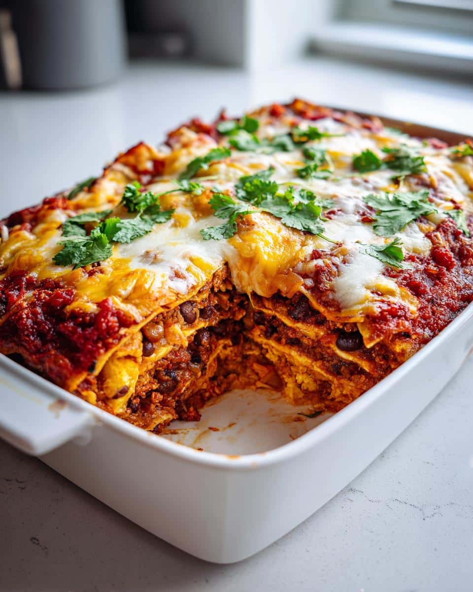 Vegan enchilada bake - detail 1
