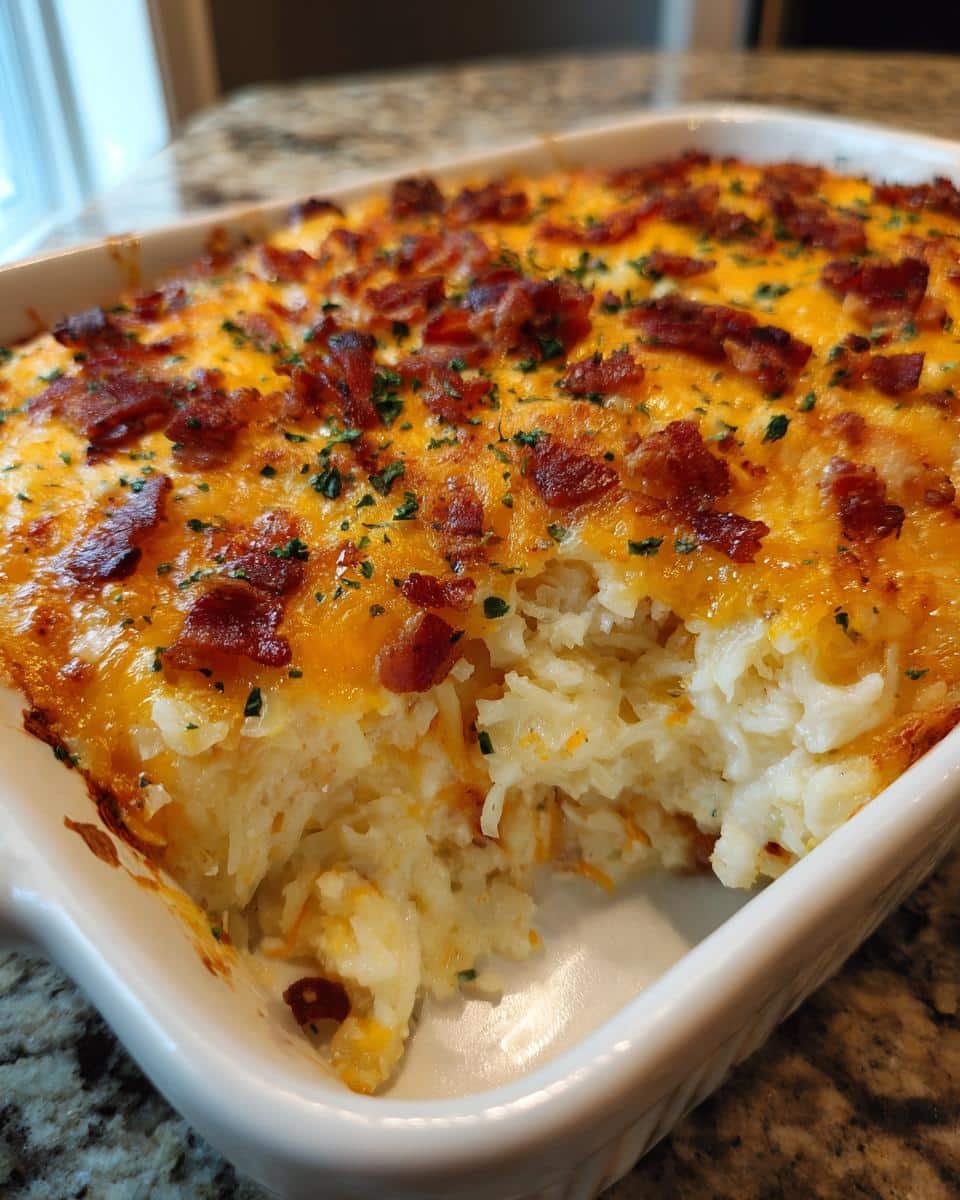 Bacon Cheddar Ranch Hashbrown Casserole – game day potato bake - detail 1
