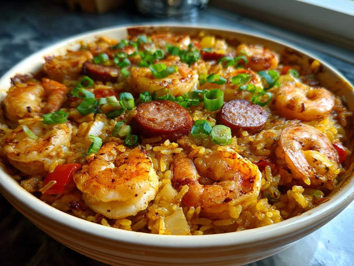 Irresistible Baked Cajun Shrimp and Sausage Rice Casserole in 45 Minutes