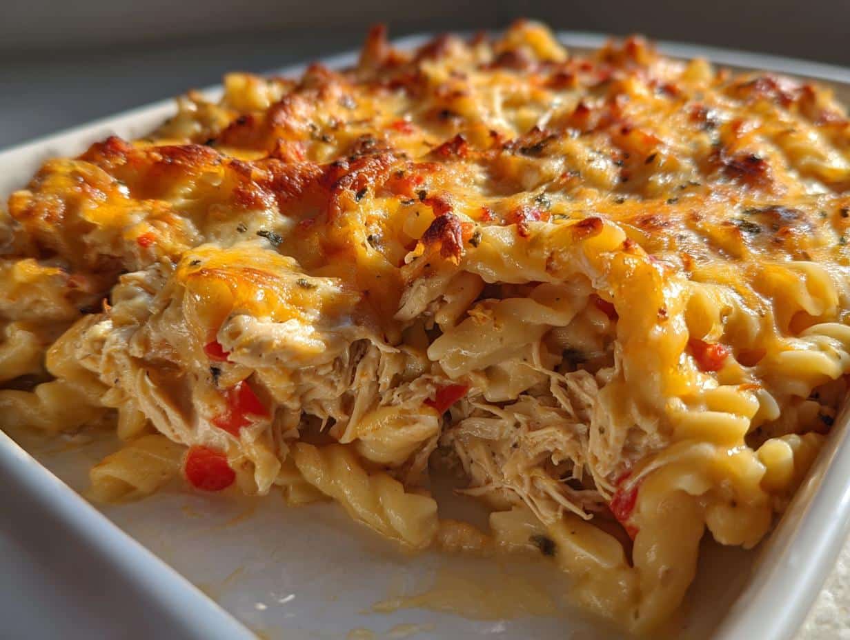 25-Minute Baked Chicken Fajita Pasta Casserole That Steals Hearts