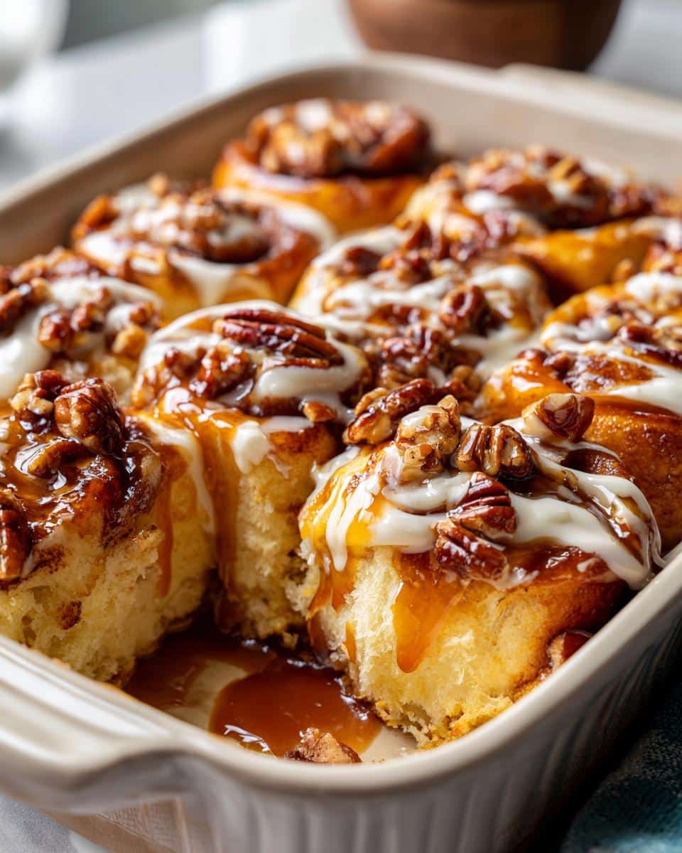 Caramel Pecan Sticky Bun Breakfast Casserole – special occasion brunch - detail 1