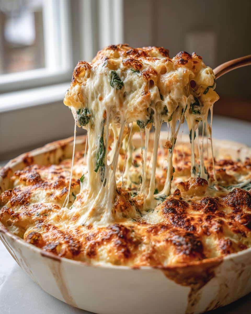Cheesy Lentil and Spinach Pasta Bake - detail 1