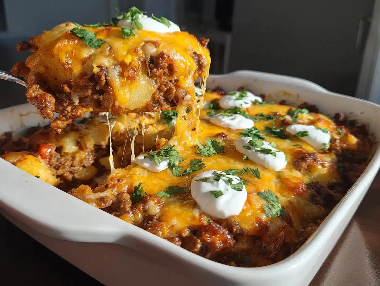 Irresistible Cheesy Taco Potato Casserole in 30 Minutes
