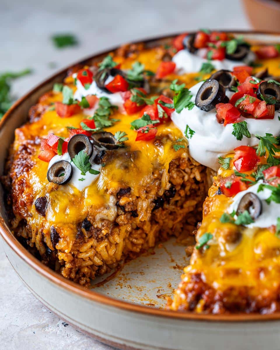 Cheesy Taco Rice and Beef Oven Casserole - detail 1