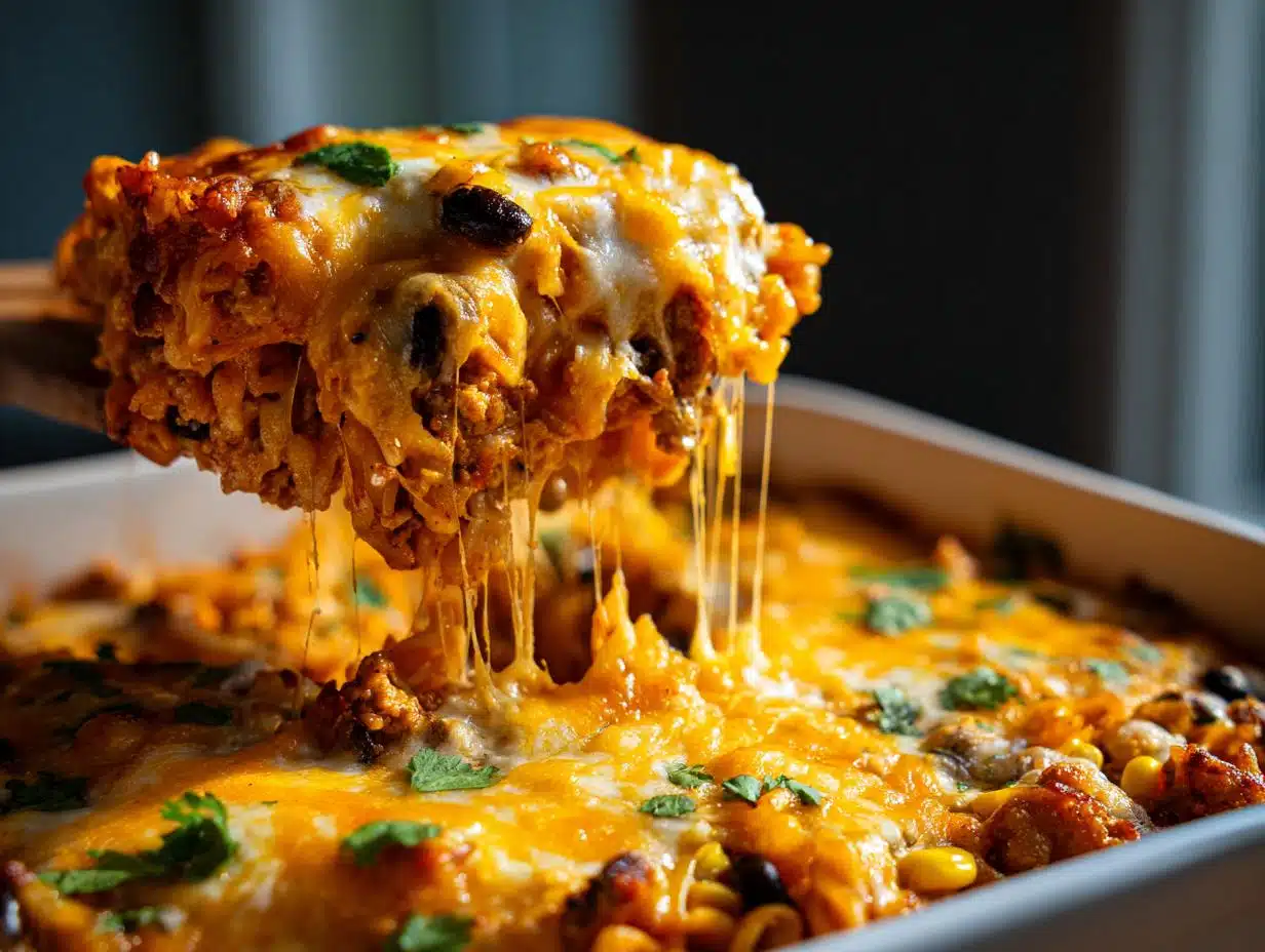 Irresistible Cheesy Turkey Taco Pasta Casserole in 40 Minutes