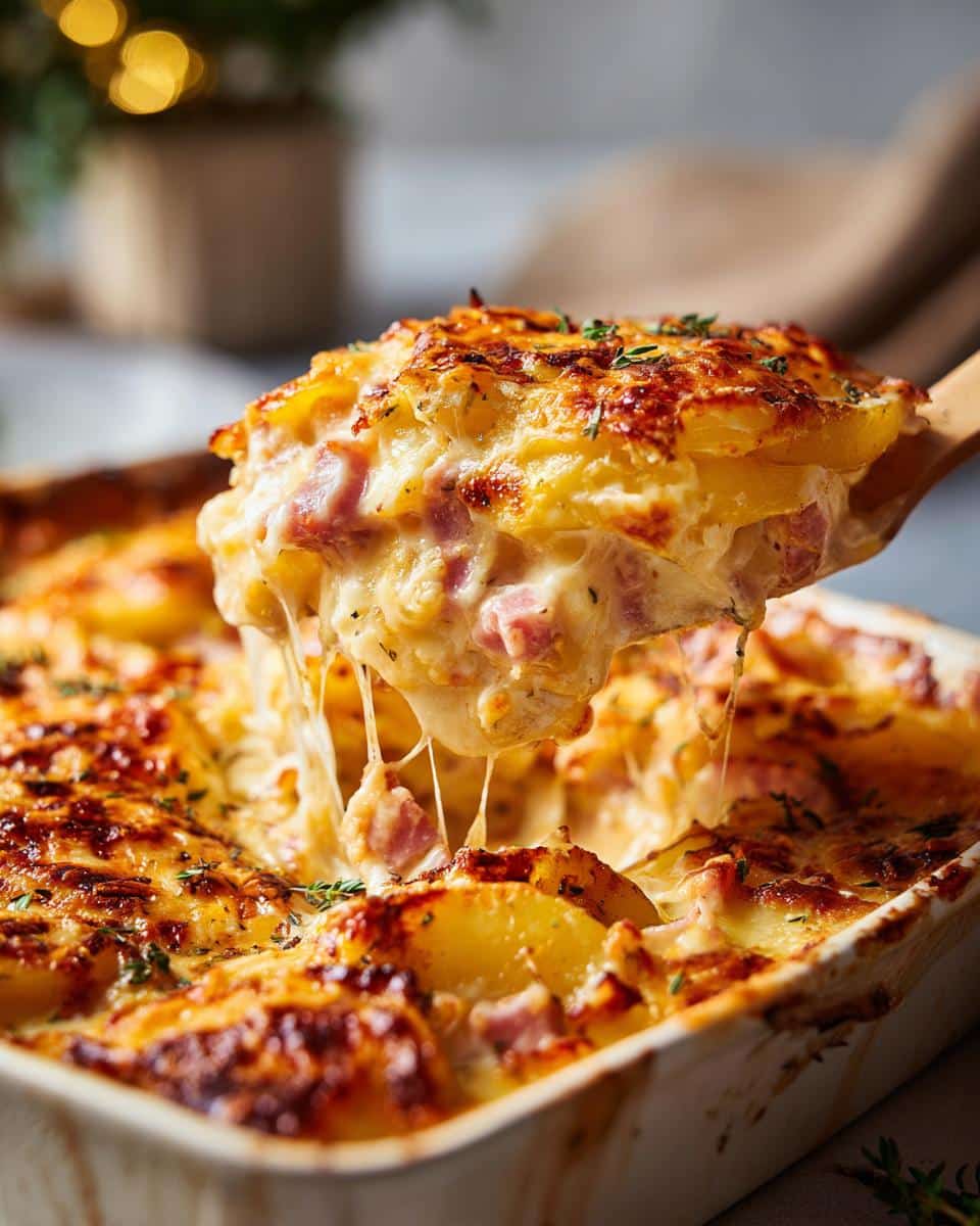 Christmas Ham and Cheesy Potato Casserole – classic holiday side - detail 1