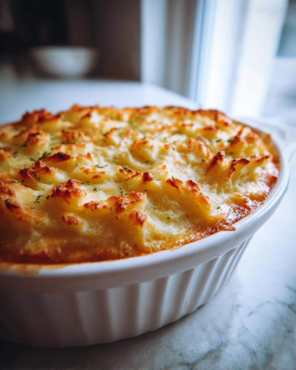 Christmas Turkey Shepherd’s Pie Casserole – mashed potato topping - detail 1