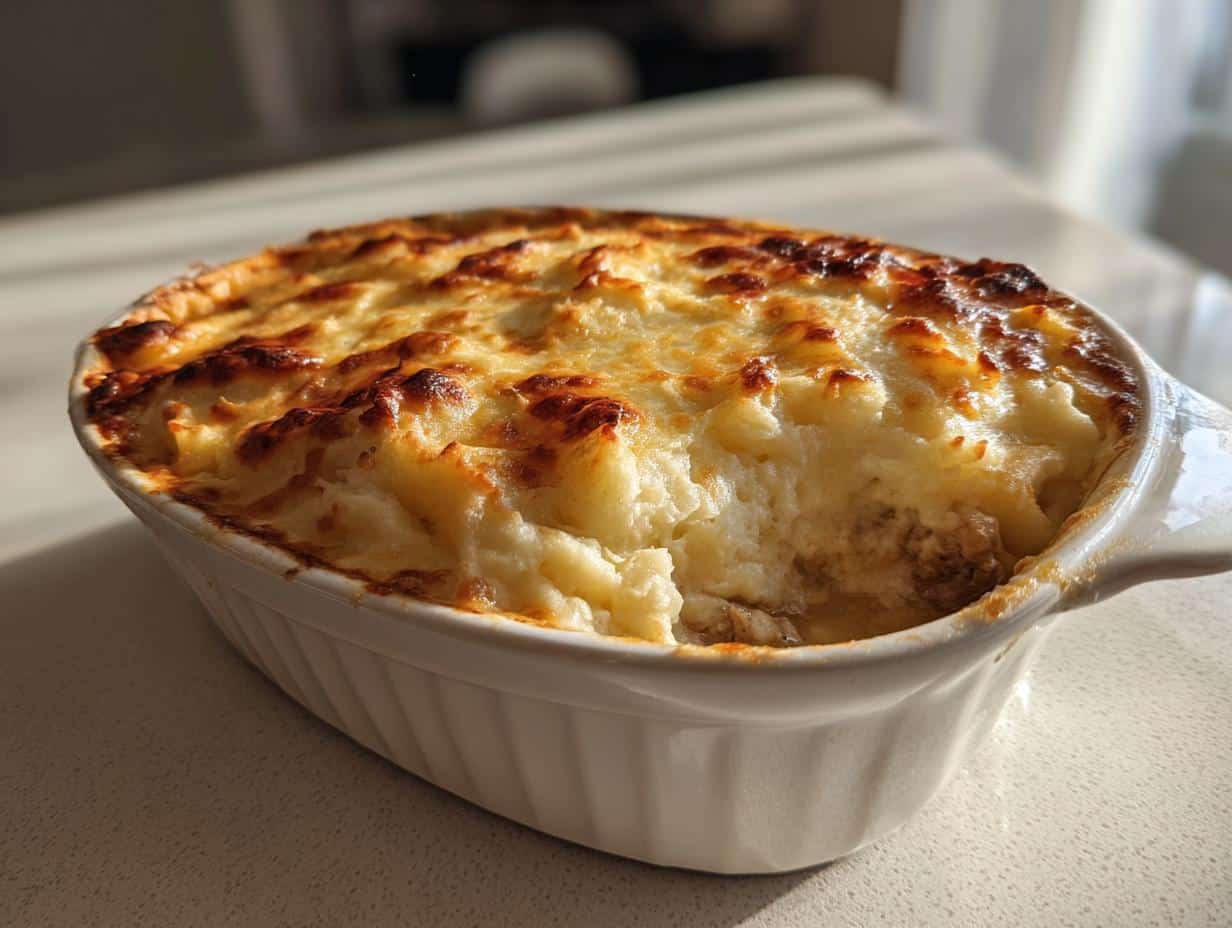25-Minute Christmas Turkey Shepherd’s Pie Casserole with Creamy Potato Topping