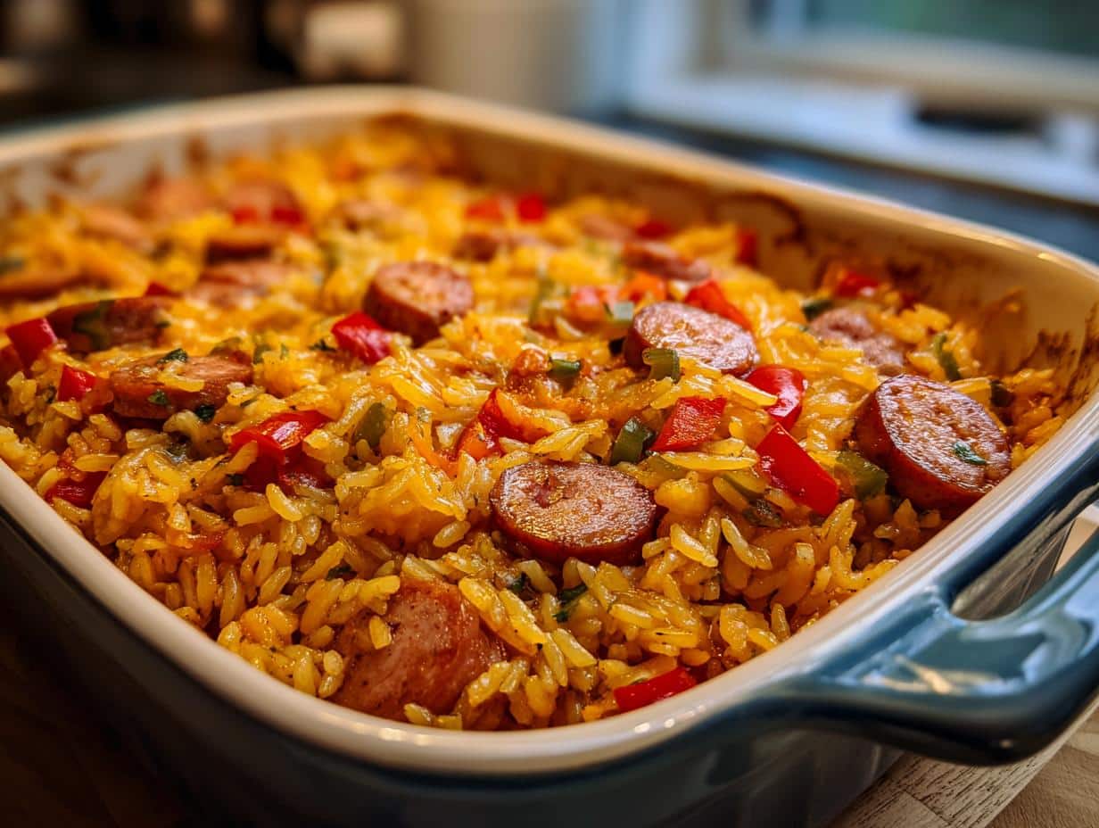 1 Perfect Creamy Cajun Sausage and Rice Casserole Recipe