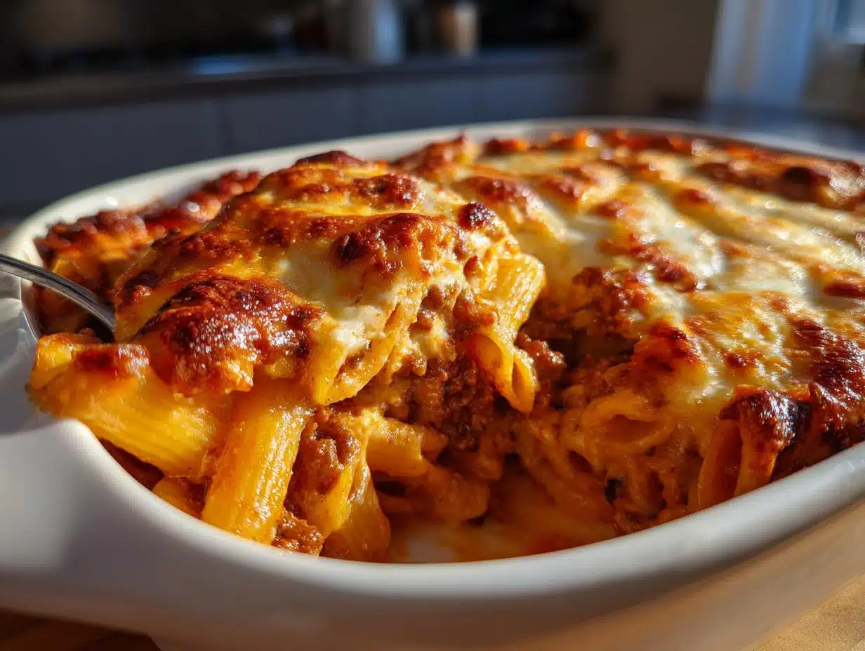 Irresistible Creamy Tomato Beef and Penne Pasta Bake Recipe
