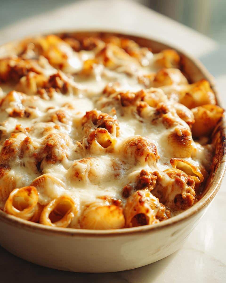 Creamy Turkey Alfredo Shell Pasta Bake - detail 1