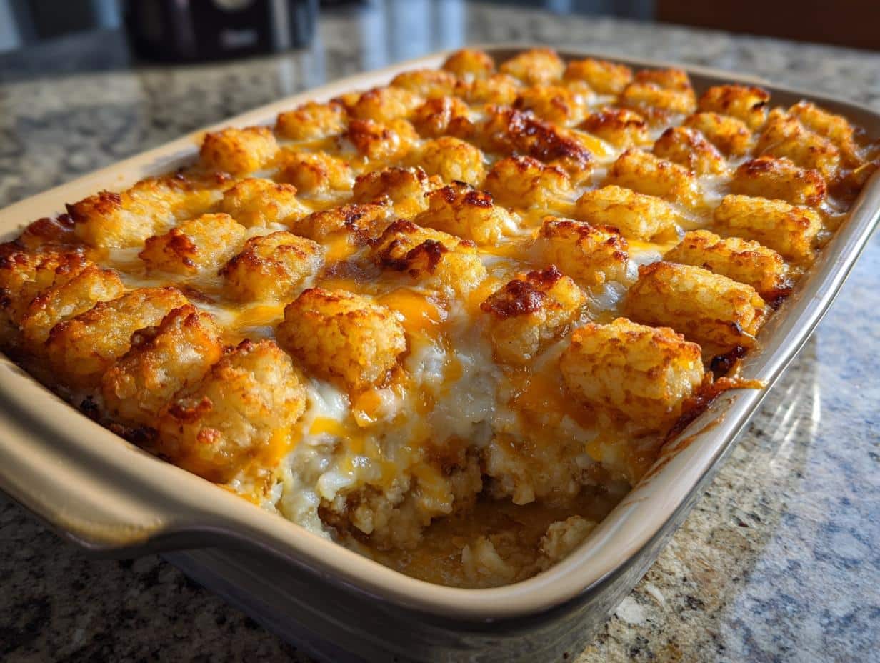 Creamy White Chicken Chili Tater Tot Casserole: 30-Minute Comfort Magic