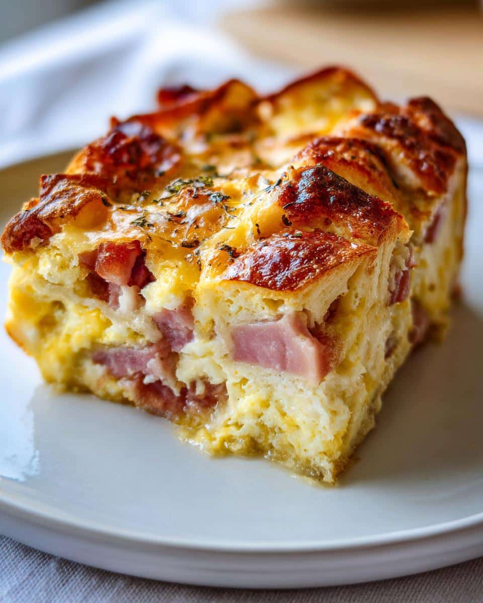 45-Minute Ham, Egg and Cheese Croissant Casserole Magic