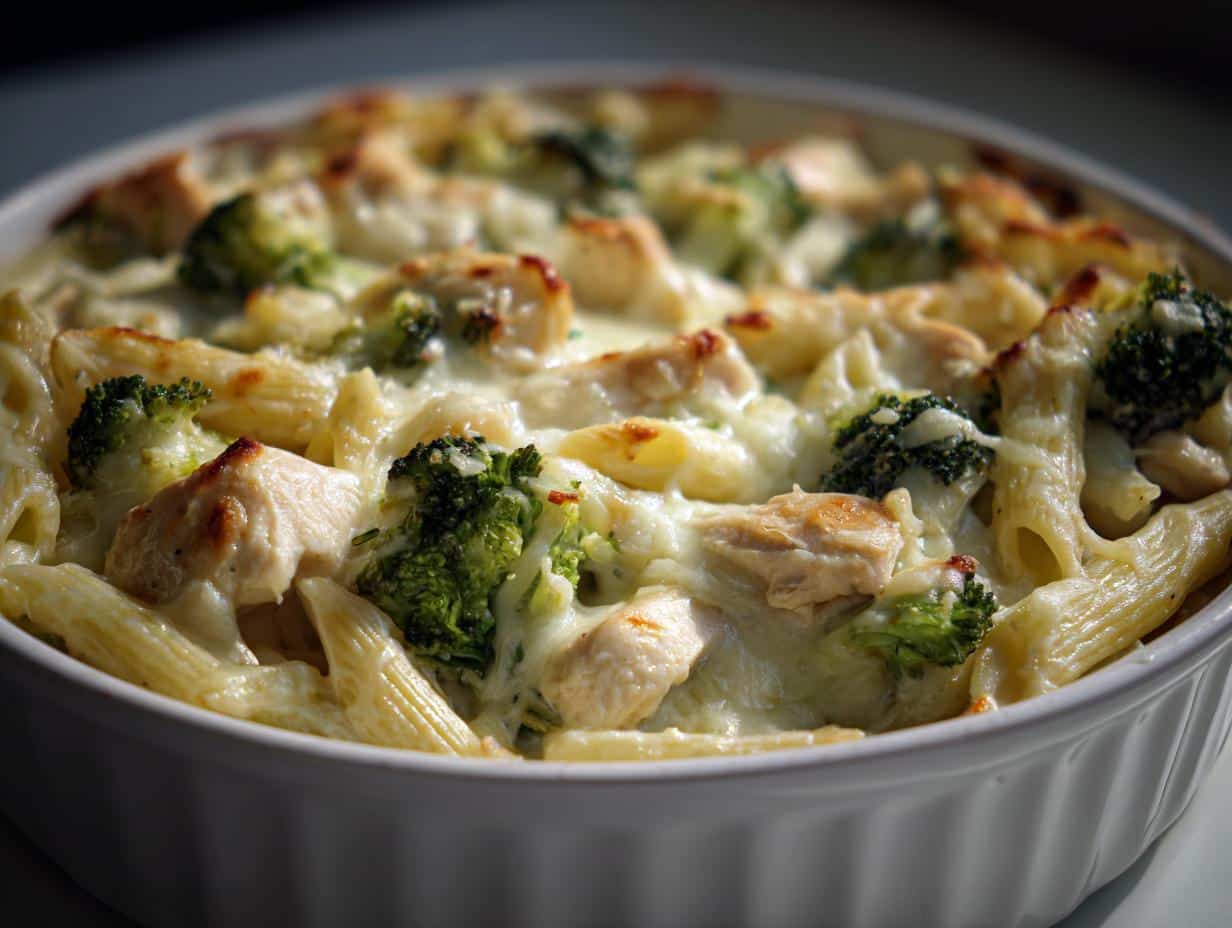 High Protein Chicken and Broccoli Alfredo Casserole – 40-Minute Comfort Feast