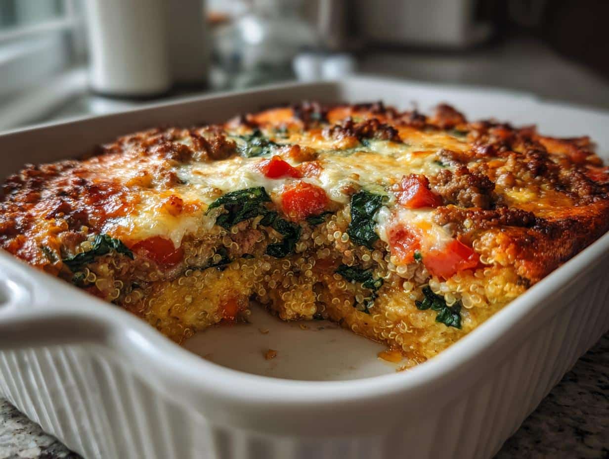 High Protein Turkey and Quinoa Casserole – 25g Protein Per Serving