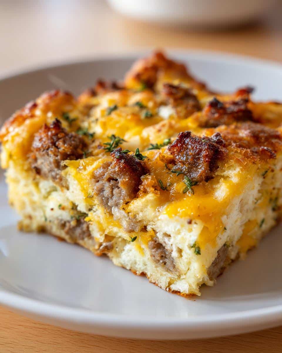 Holiday Sausage Stuffing Breakfast Casserole – savory brunch bake - detail 1