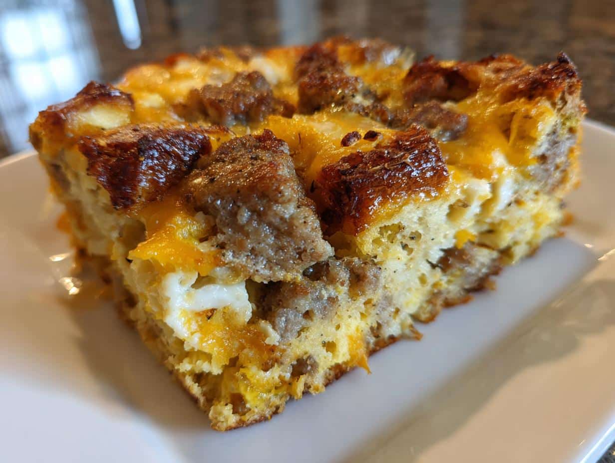 Savory Holiday Sausage Stuffing Breakfast Casserole – 6-Ingredient Bliss