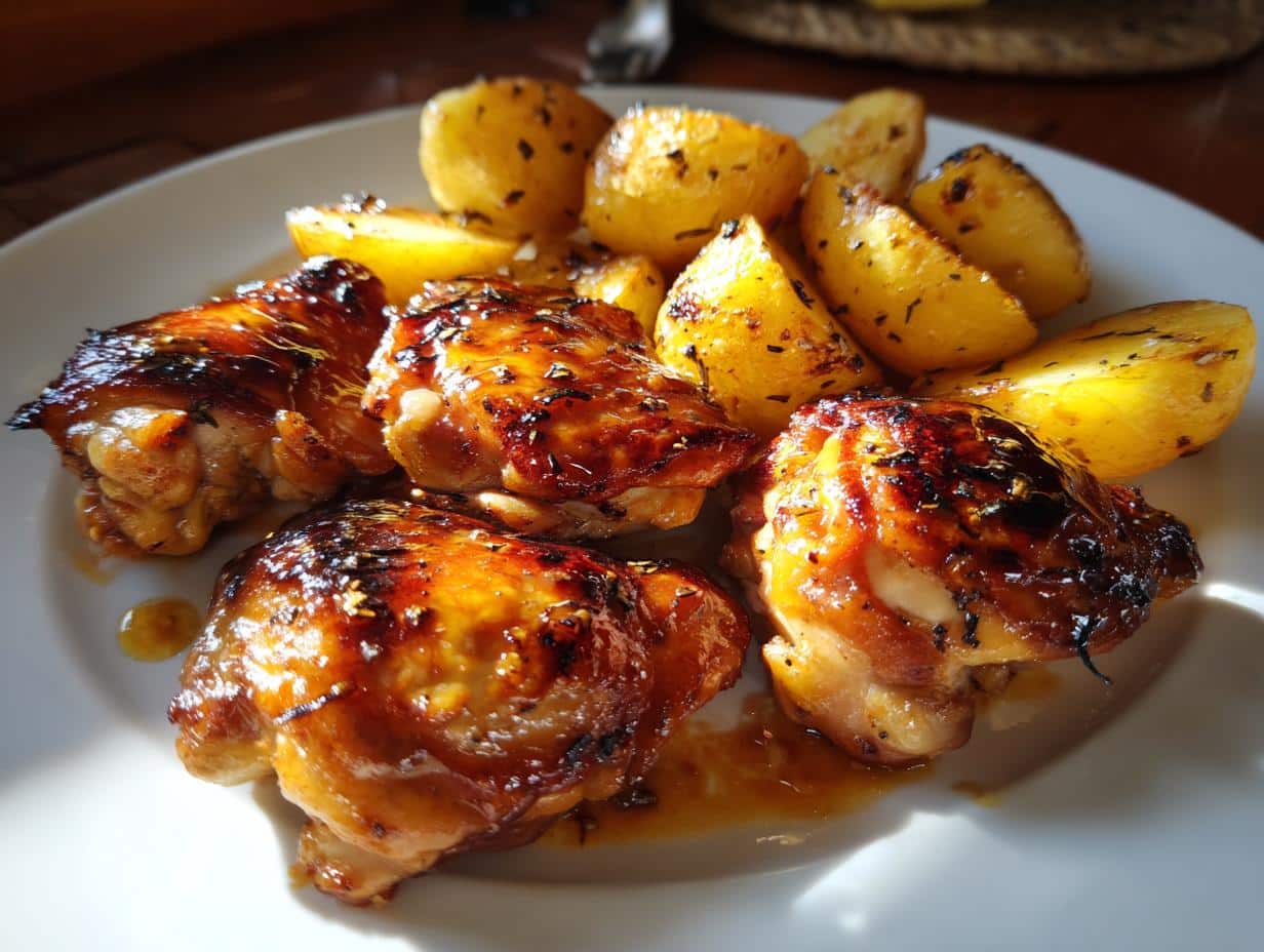 40-Minute Honey Garlic Chicken and Potato Oven Bake Perfection