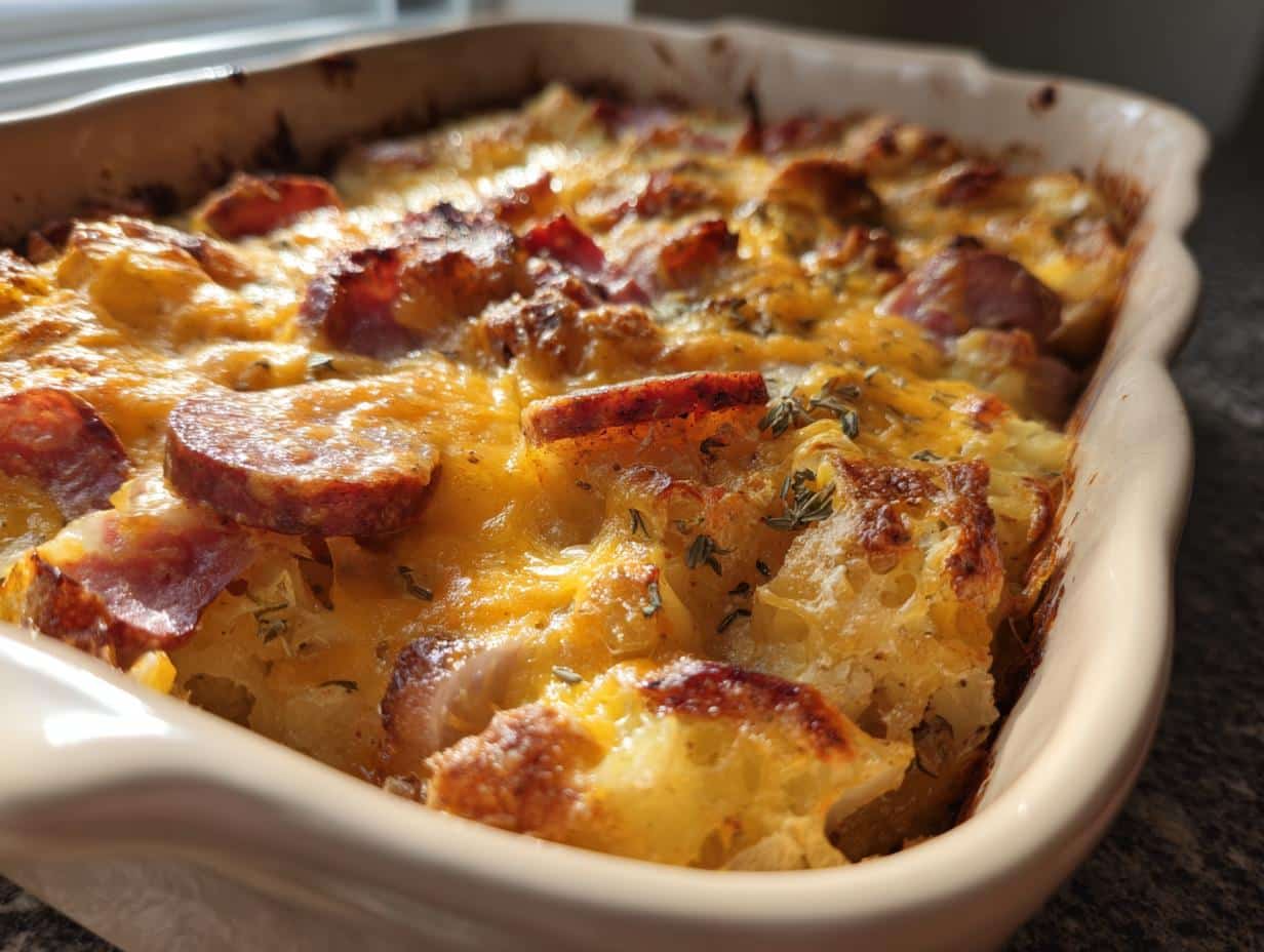 “30-Minute Kielbasa and Potato Casserole – Hearty Comfort Perfection”