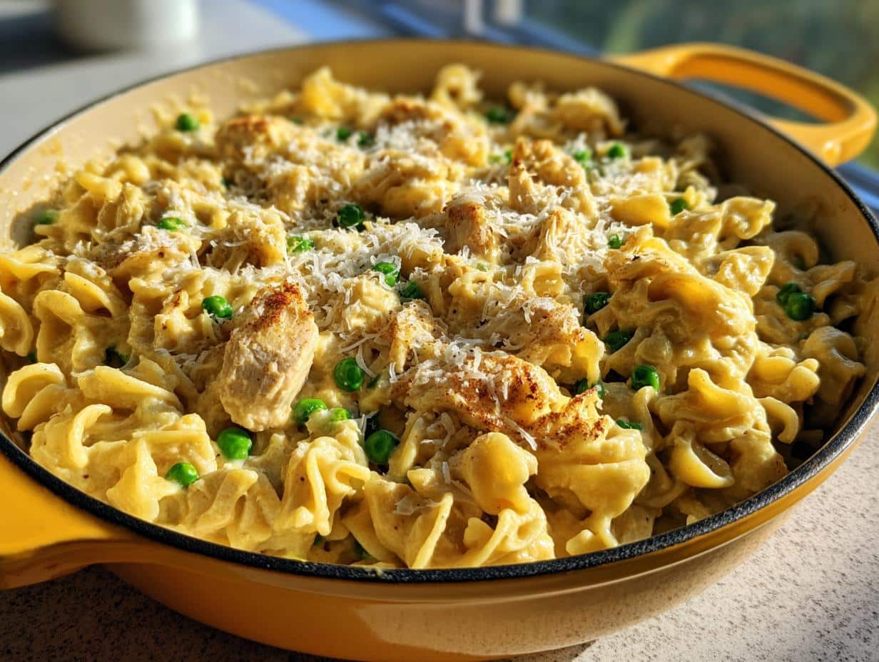 25-Minute Lemon Pepper Tuna Noodle Skillet Bake Magic