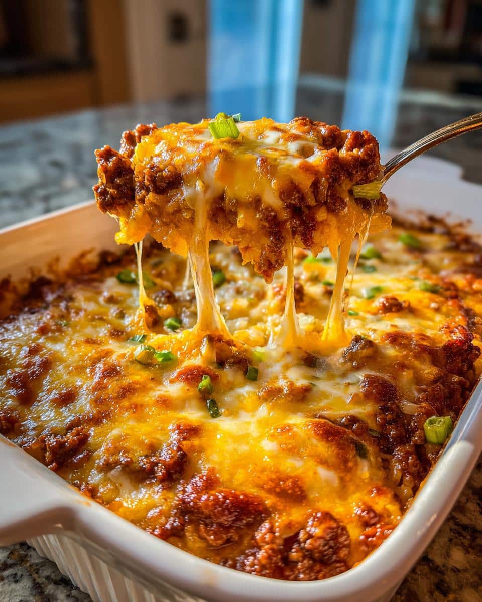 Loaded Chili Cheese Rice Casserole with Beef - detail 1