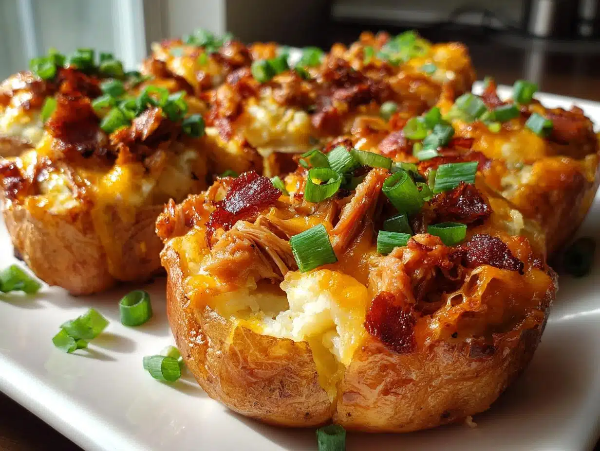 “Amazing Pulled Pork and Cheddar Potato Bake in 4 Steps”