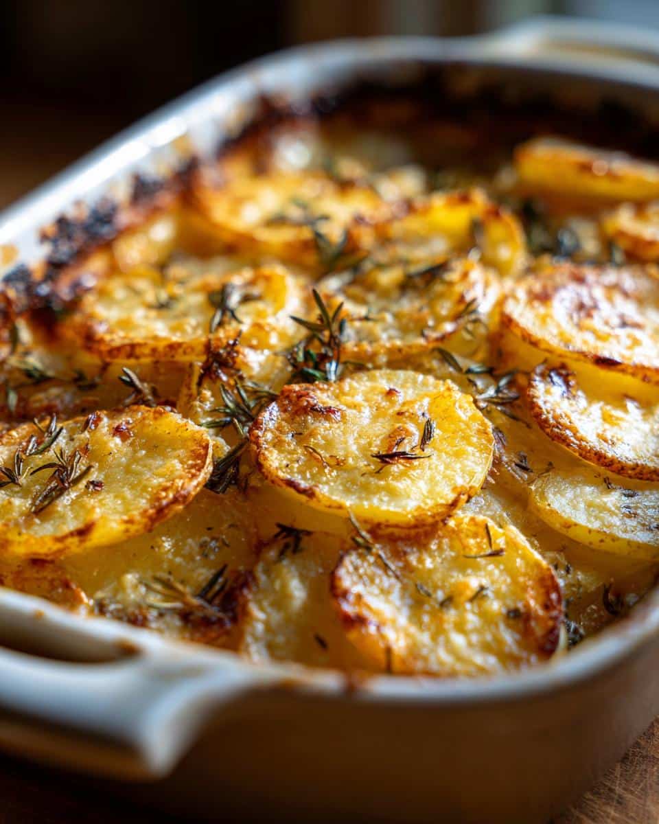 Roasted Garlic and Herb Potato Casserole – rustic comfort side - detail 1
