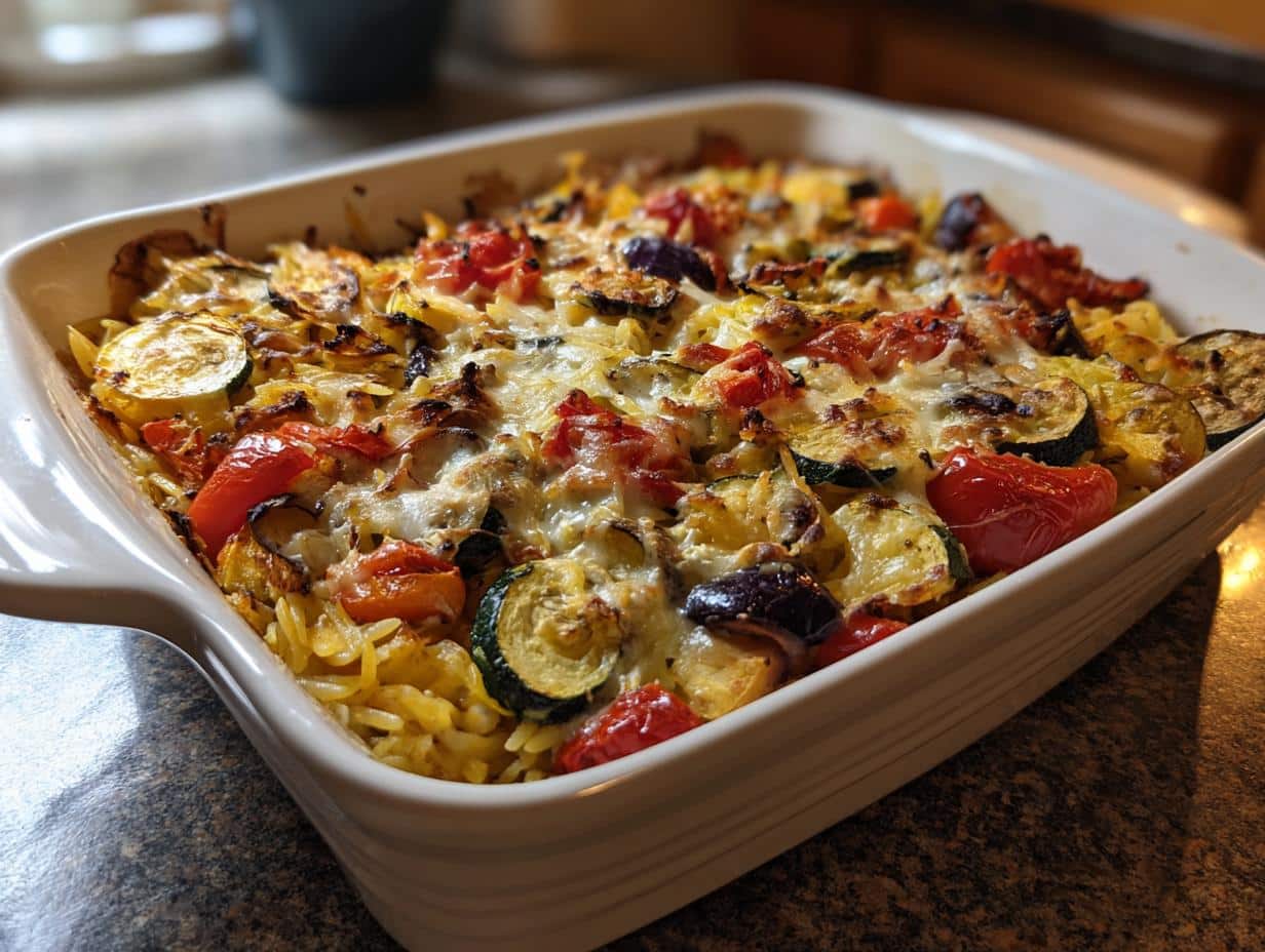 Irresistible Roasted Vegetable and Feta Orzo Casserole in 45 Minutes