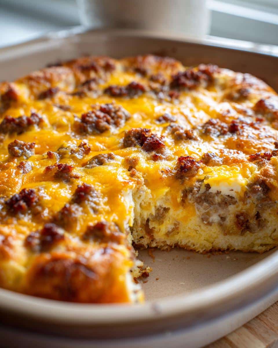 Sausage Egg and Cheese Crescent Roll Breakfast Casserole – Christmas brunch - detail 1