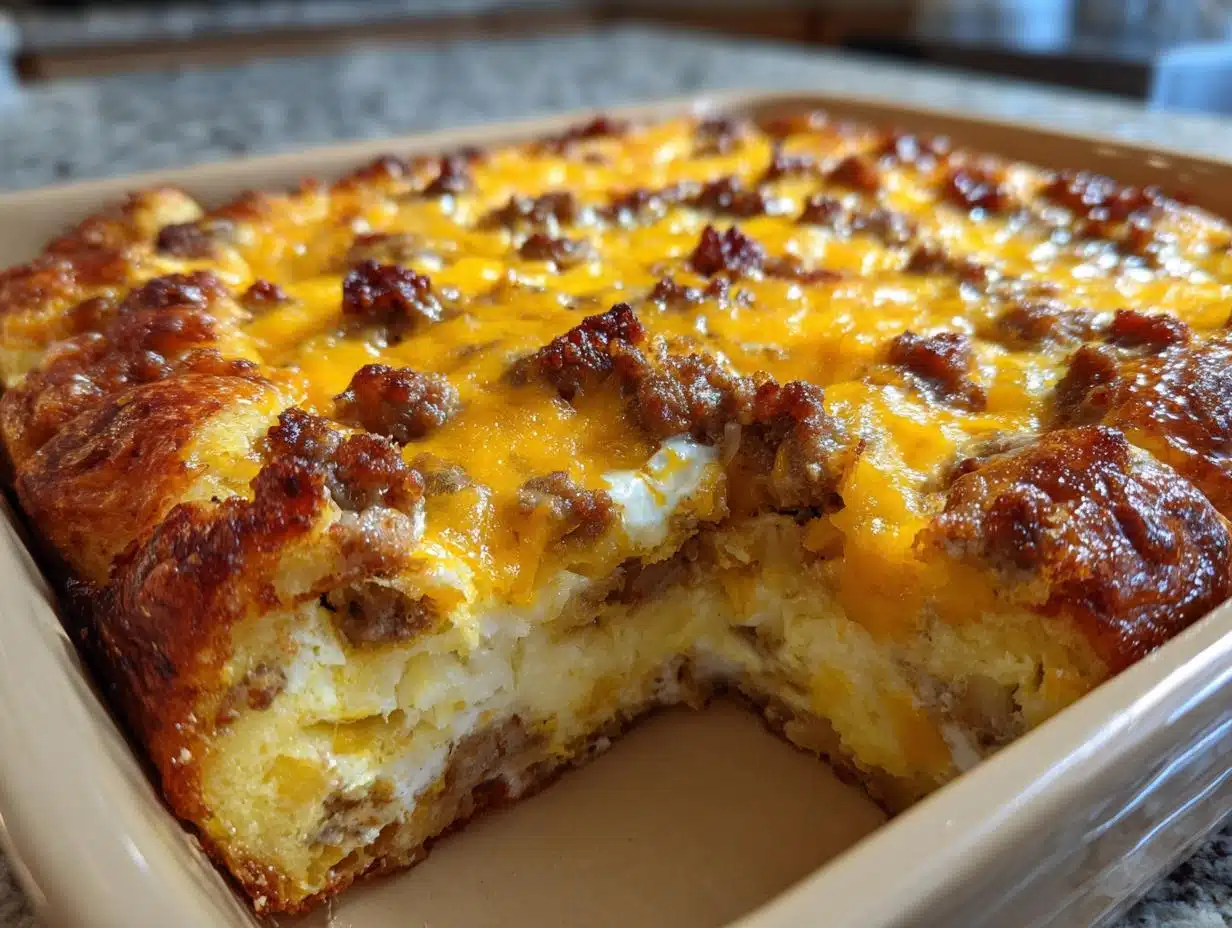 Sausage Egg and Cheese Crescent Roll Casserole: 6 Christmas Brunch Perfection
