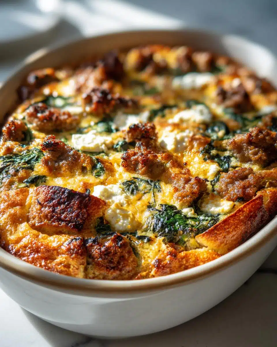 Savory Sausage Spinach Feta Casserole: 6 Holiday Morning Secrets