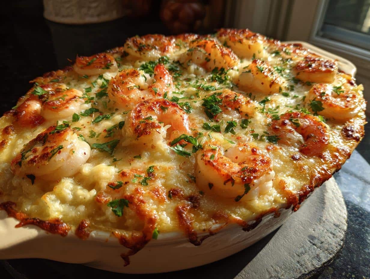 35-Minute Irresistible Shrimp Scampi Rice Bake Casserole You’ll Crave
